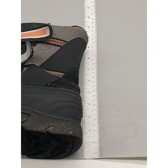 Totes Womens Snow Boots Black Leather Ankle Fleece Lined Pull On‎ Hook Loop 5 - Picture 9 of 11